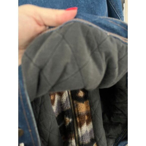 Santa Fe Outback Denim Jacket Men XL Barn Coat Western Fleece Chores Southwest - Picture 11 of 14